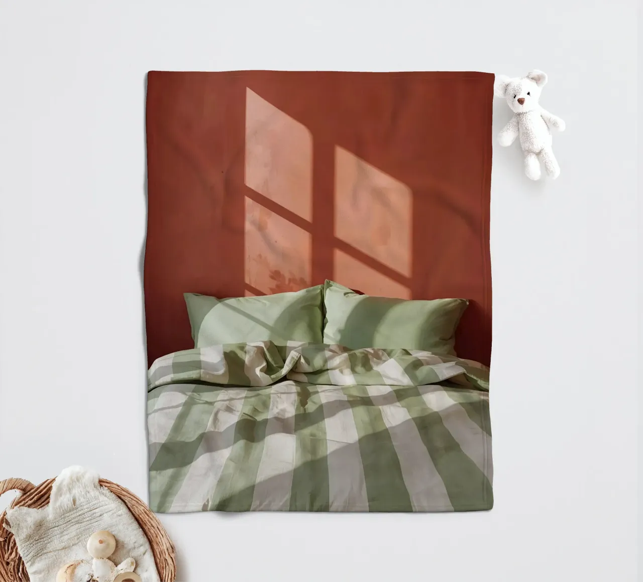 Storie della buonanotte a righe bianche e verdi coperta in pile da Ohkimiko