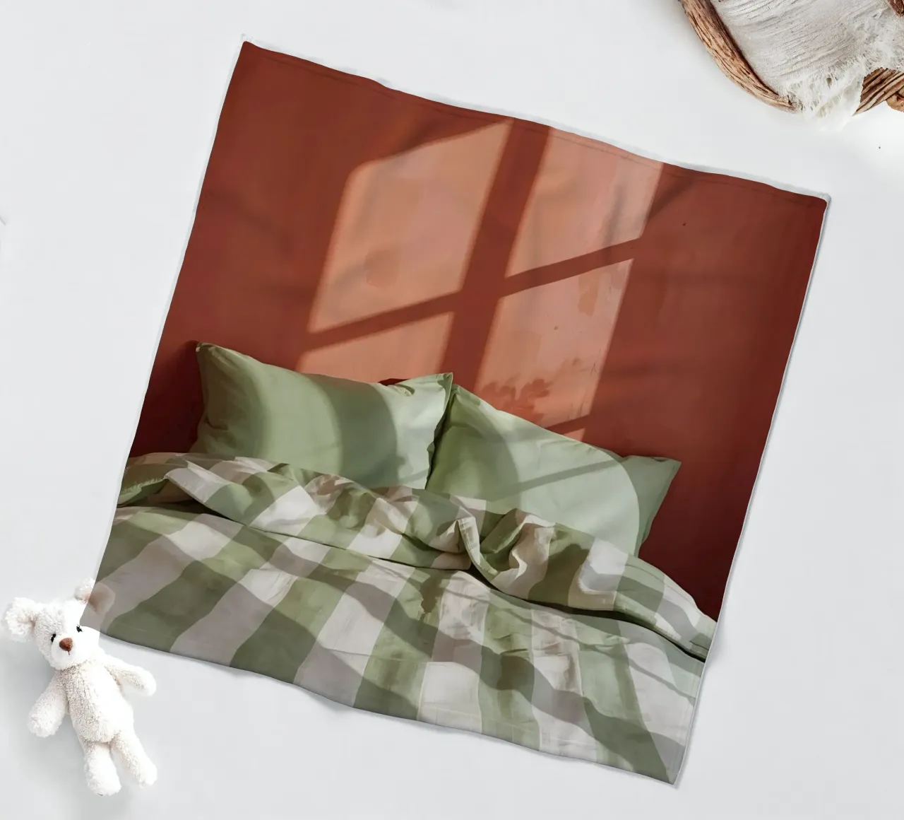 Storie della buonanotte a righe bianche e verdi coperta in pile da Ohkimiko