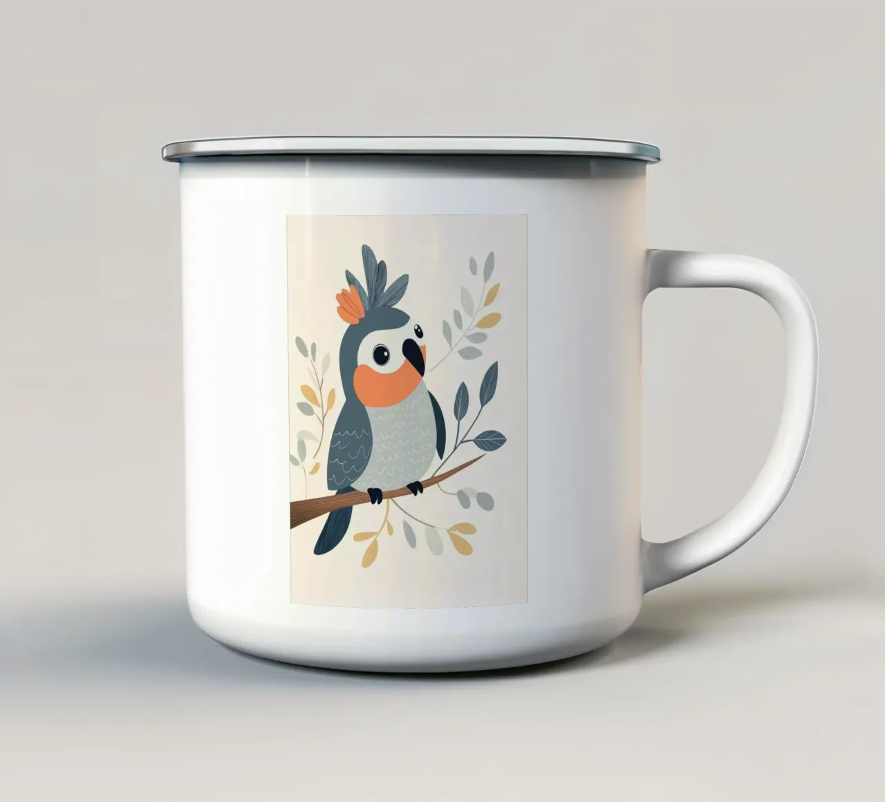 Pappagallo stravagante tazza in smalto da Happy Littles