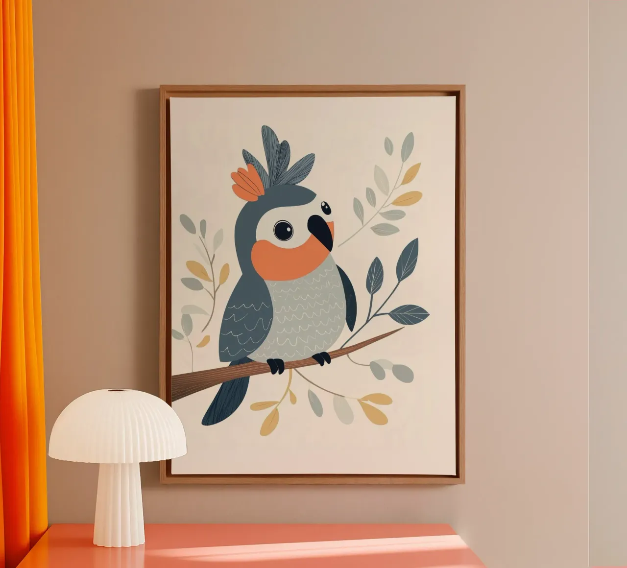 Pappagallo stravagante tela con Cornice a cassetta da Happy Littles