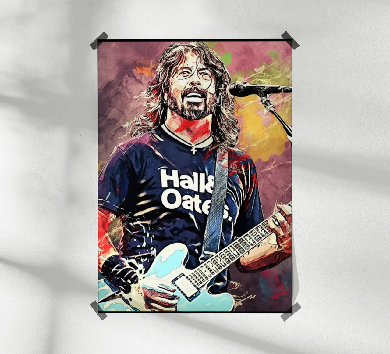 Dave Grohi Hard Rock poster con telaio in alluminio da eliouxence