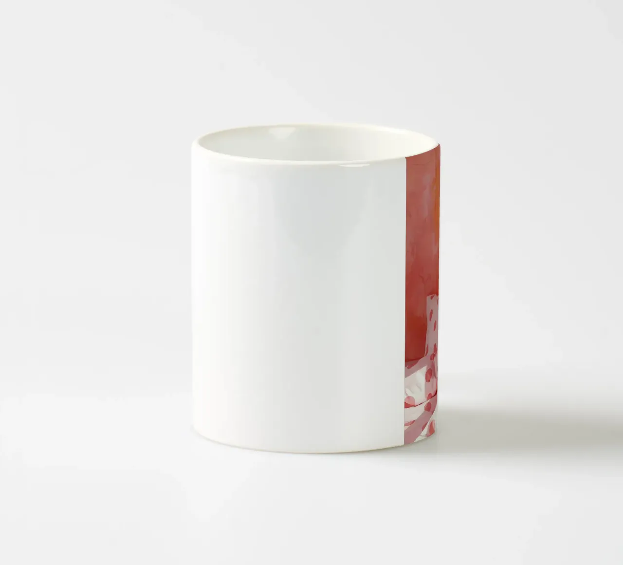 Storie di letti a pois rosa/arancio tazza in ceramica da Ohkimiko