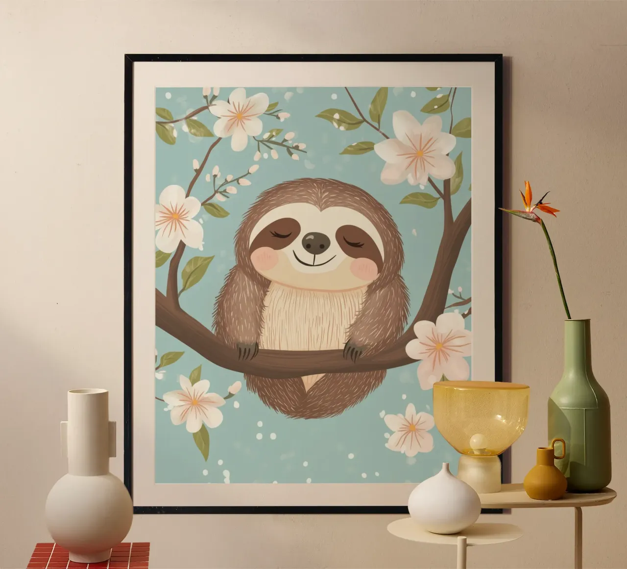 Launisches Faultier Poster von Happy Littles