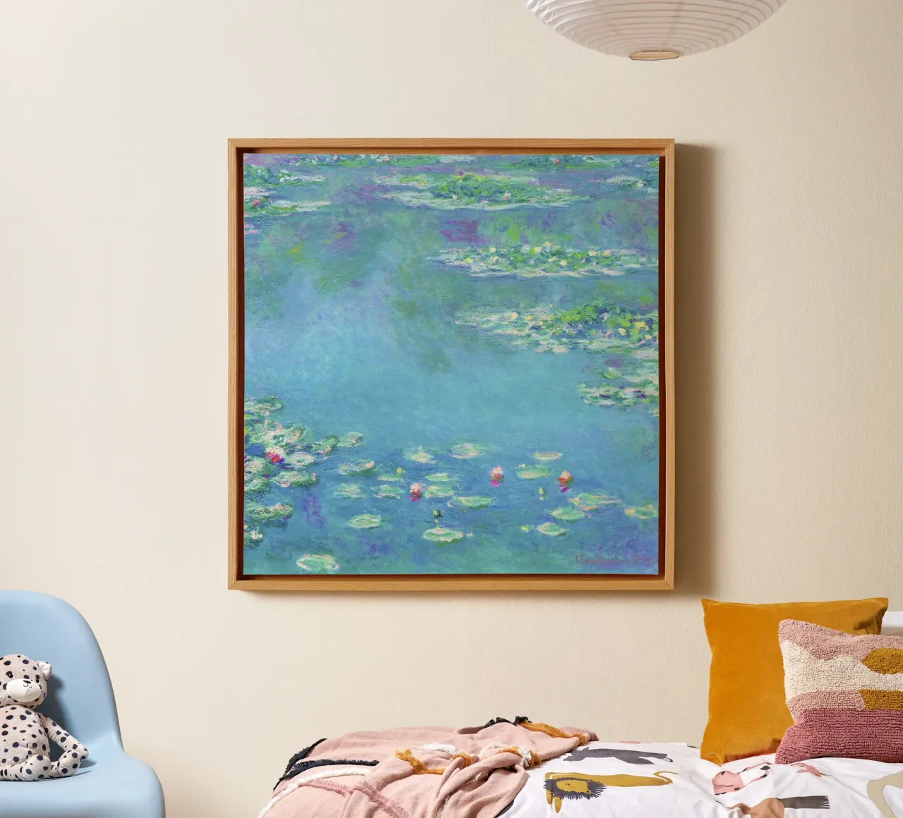 Ninfee - Claude Monet (1840-1926) tela con Cornice a cassetta da Jolie Prints
