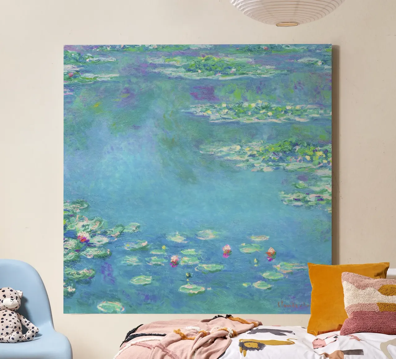 Ninfee - Claude Monet (1840-1926) tela con Cornice a cassetta da Jolie Prints