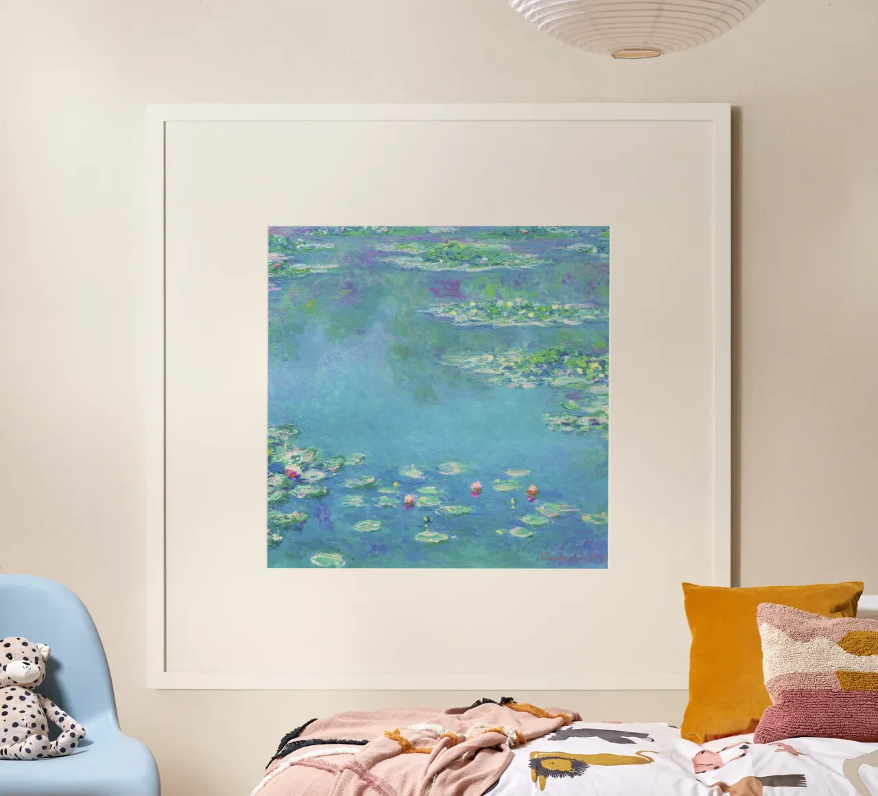 Ninfee - Claude Monet (1840-1926) poster con telaio in legno da Jolie Prints