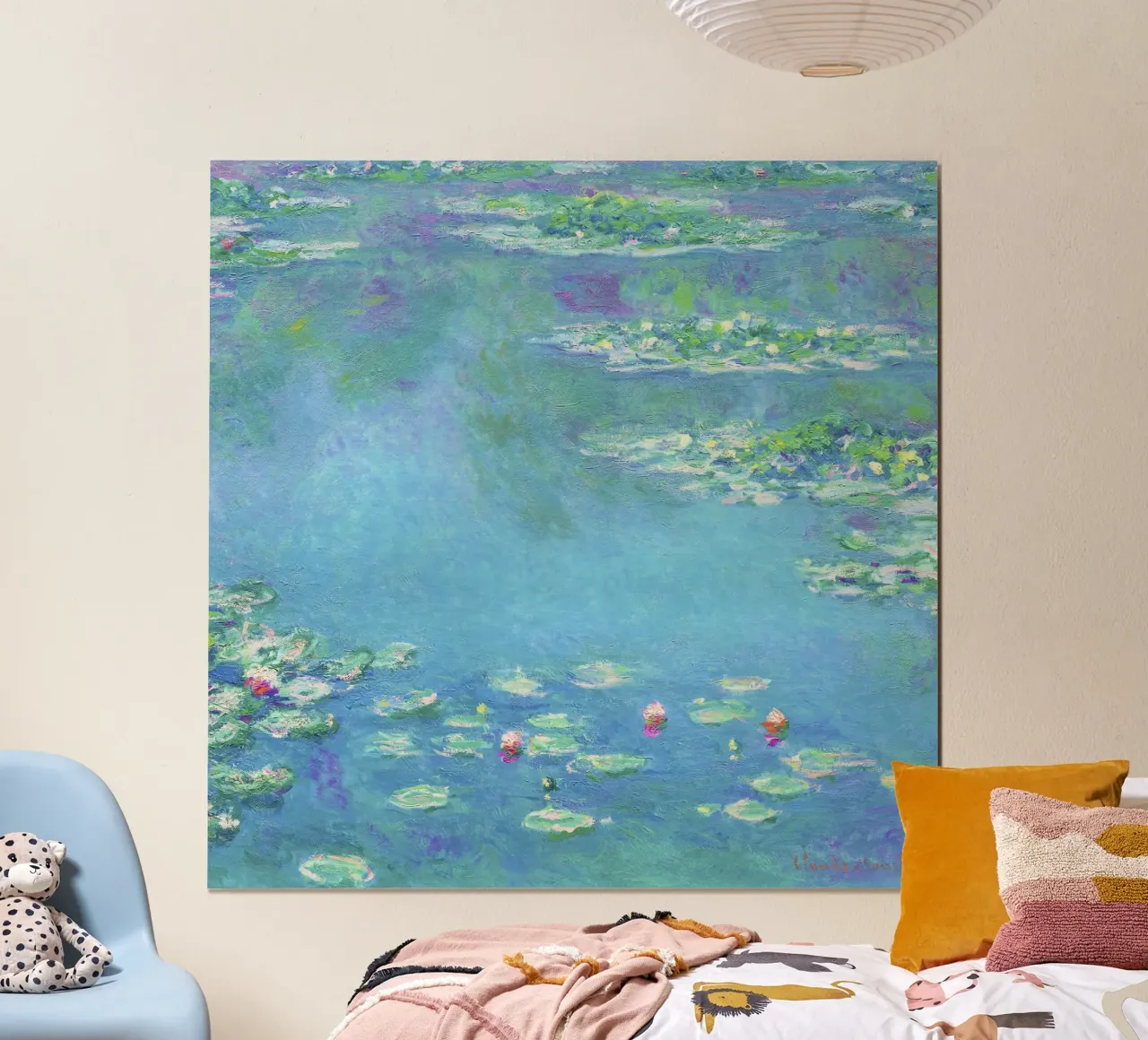 Ninfee - Claude Monet (1840-1926) poster con telaio in legno da Jolie Prints