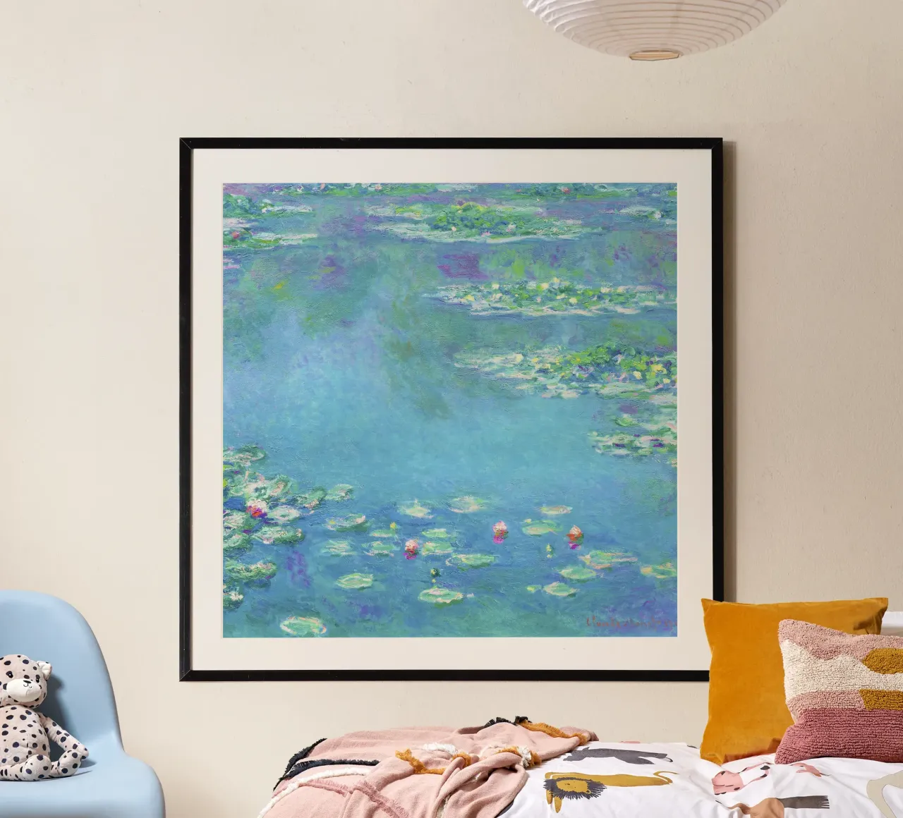 Ninfee - Claude Monet (1840-1926) poster con telaio in legno da Jolie Prints