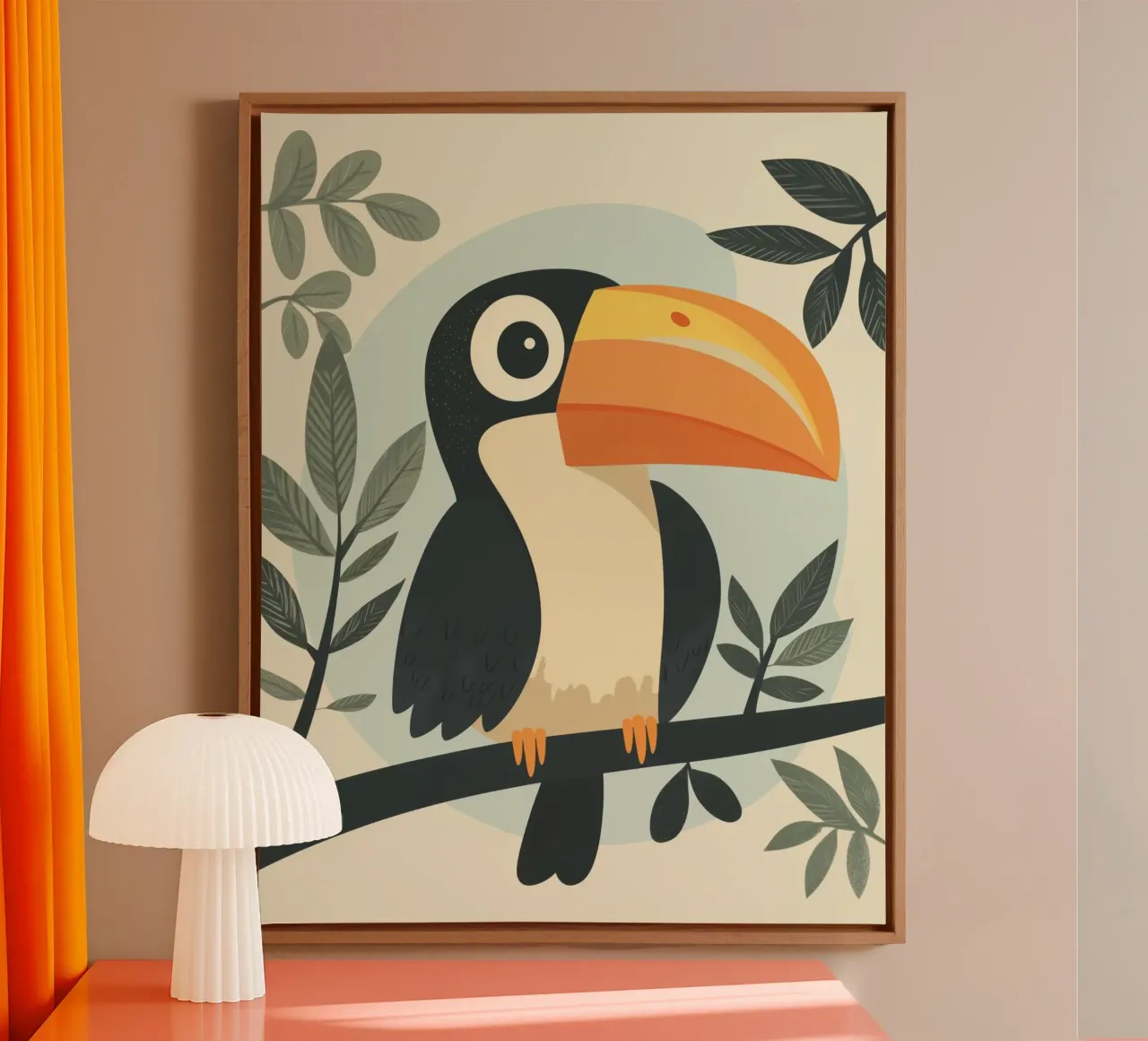 Grillige Toekan canvas met Baklijst van Happy Littles