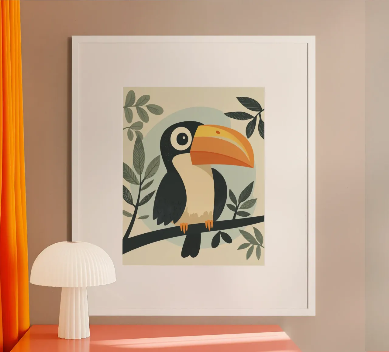 Tucano stravagante poster con telaio in legno da Happy Littles