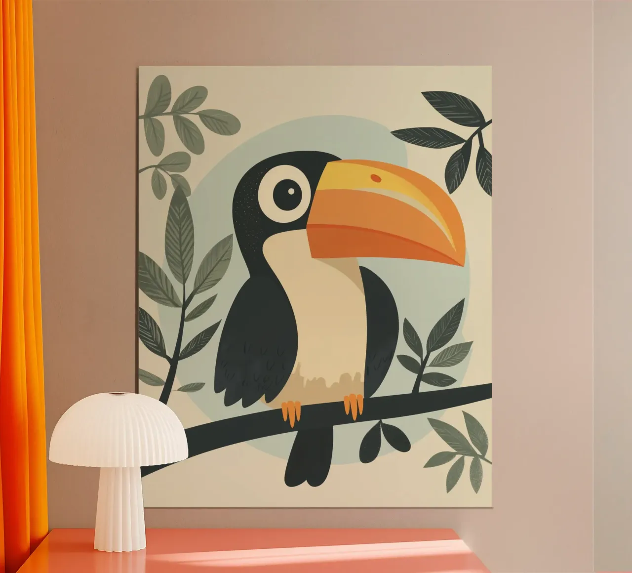 Tucano stravagante poster con telaio in legno da Happy Littles