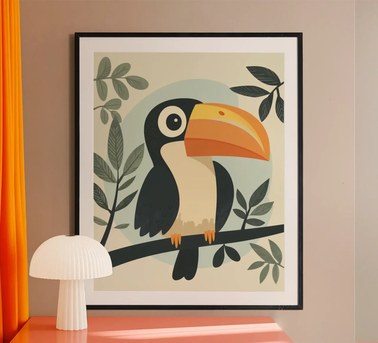 Tucano stravagante poster con telaio in legno da Happy Littles
