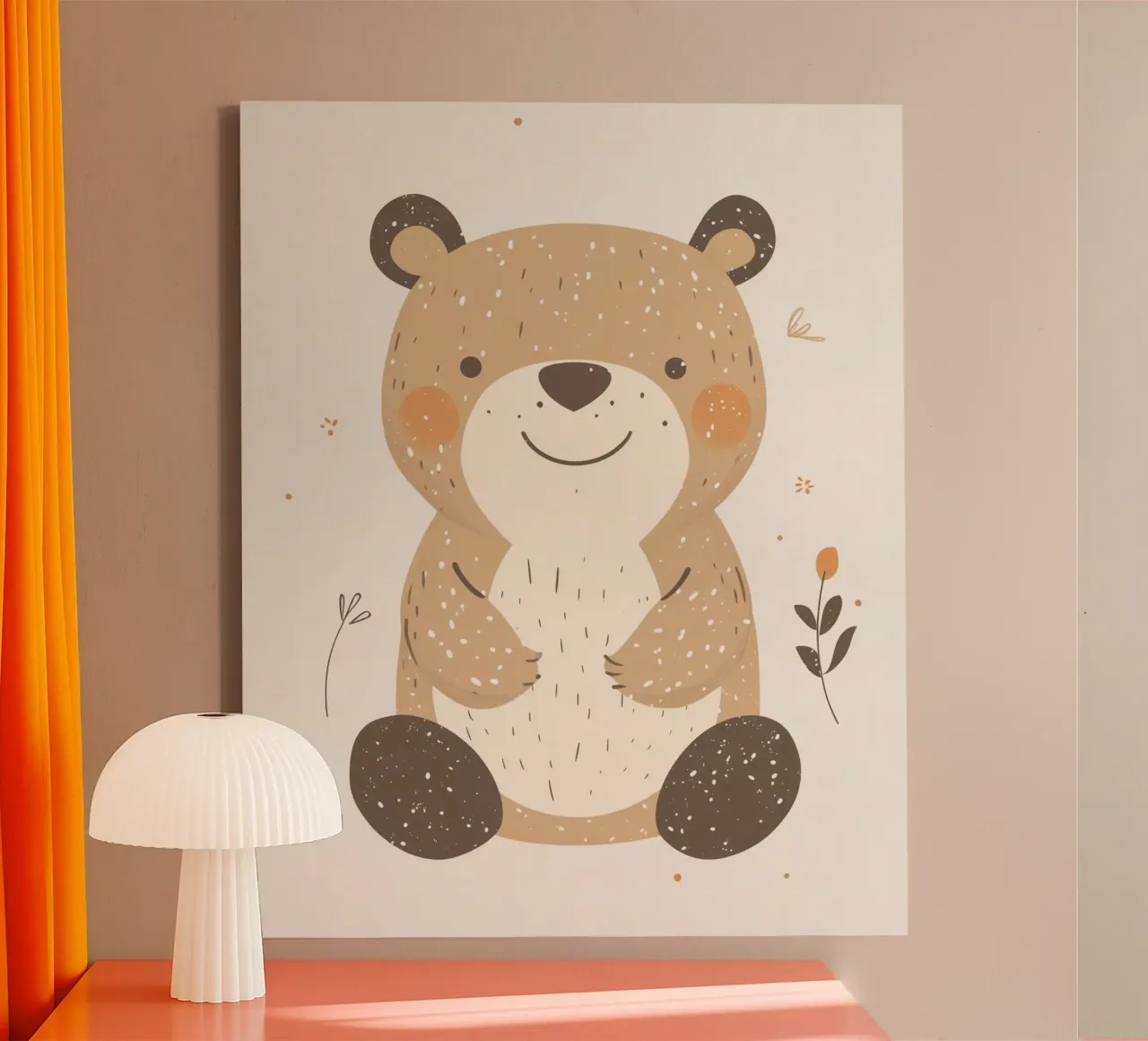 Orso capriccioso tela con Cornice a cassetta da Happy Littles