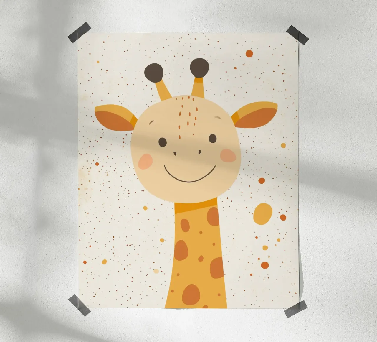 Giraffa stravagante poster con telaio in alluminio da Happy Littles