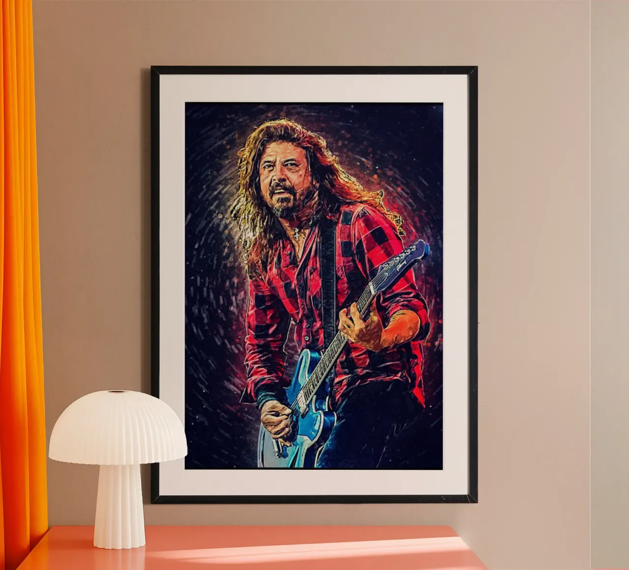 Dave Grohi Rock Band poster con telaio in alluminio da eliouxence