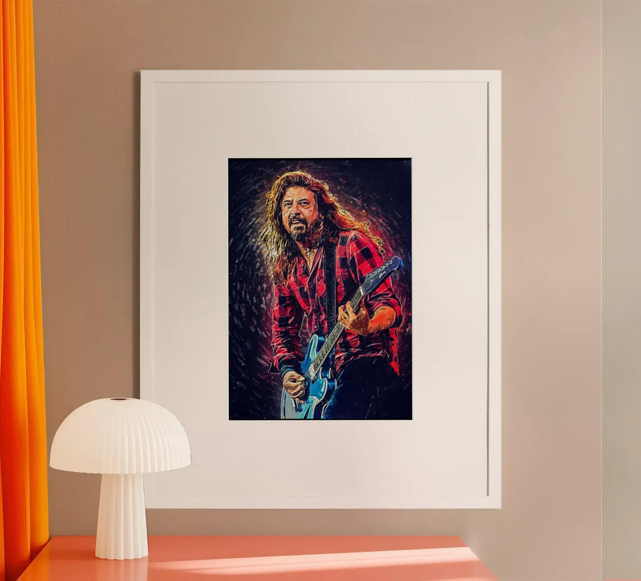Dave Grohi Rock Band poster con telaio in alluminio da eliouxence