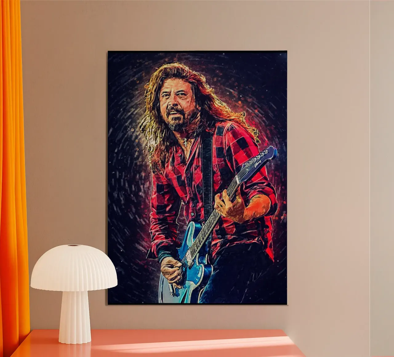 Dave Grohi Rock Band poster con telaio in alluminio da eliouxence