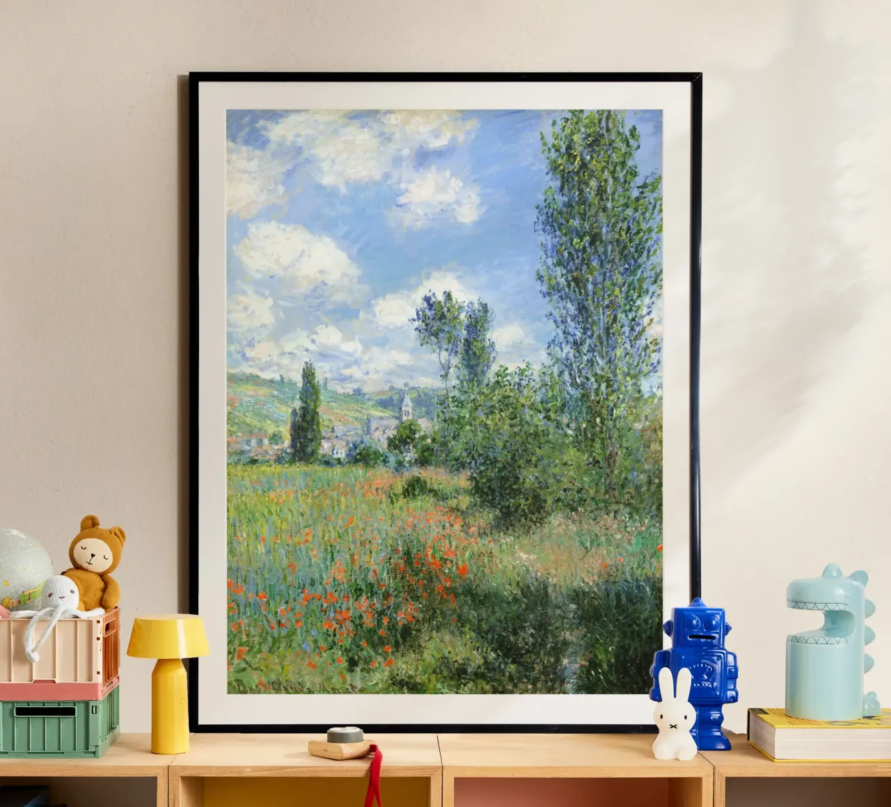 Veduta di Vétheuil - Claude Monet (1880) poster da Chérie Prints