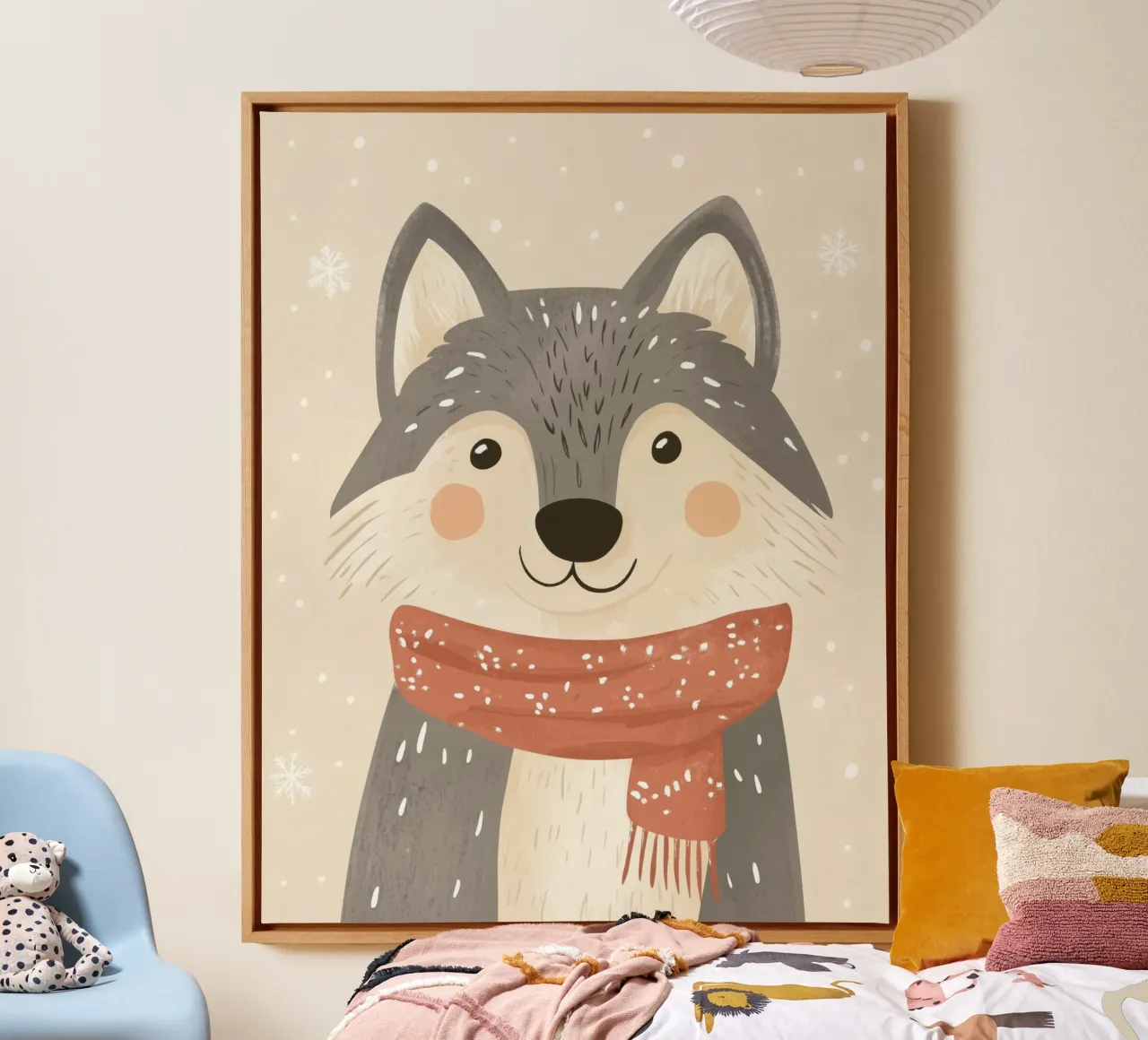 Lupo stravagante tela con Cornice a cassetta da Happy Littles