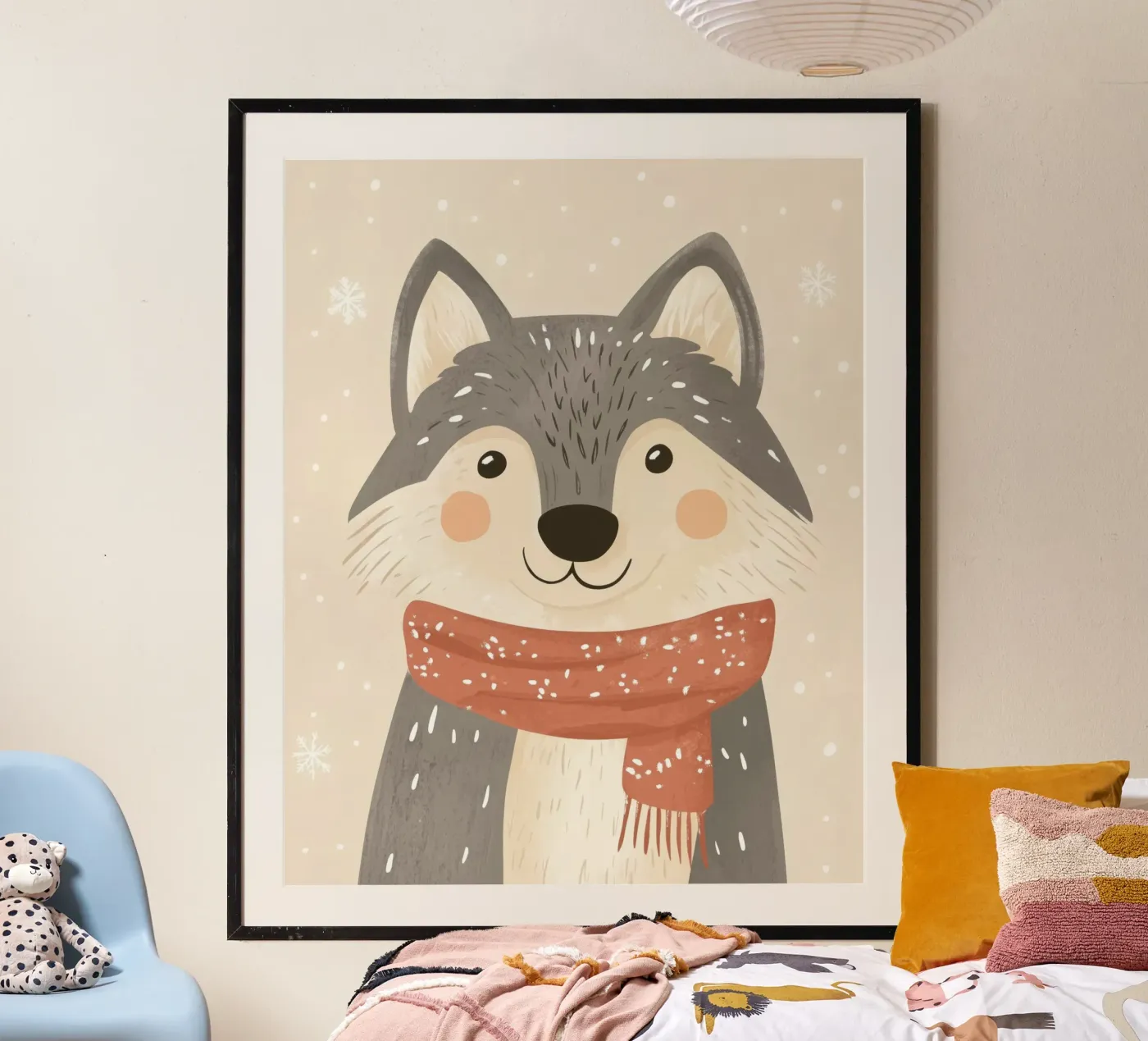 Grillige wolf poster van Happy Littles