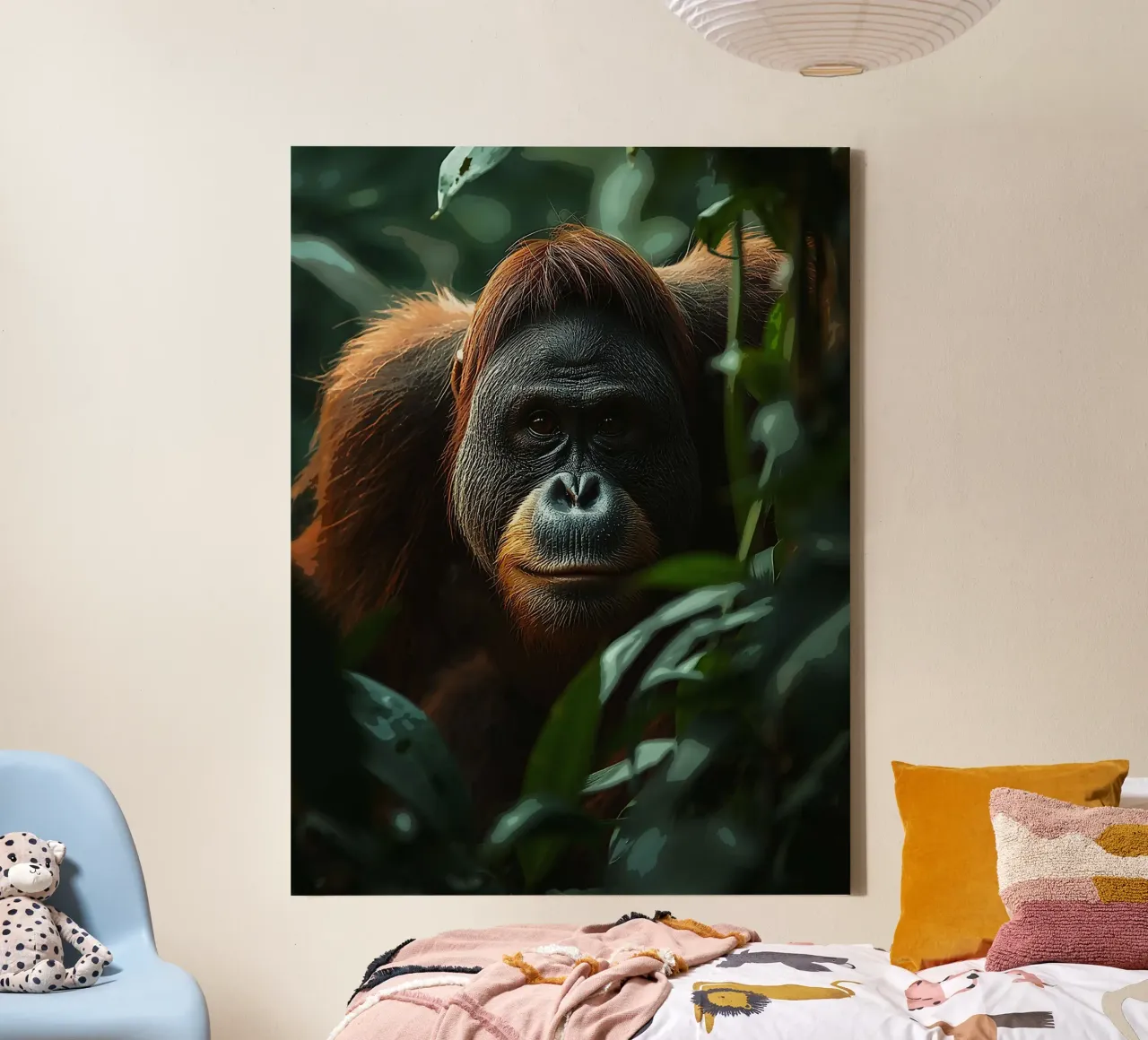 Guardian of the Jungle canvas with Floater frame by van hellen