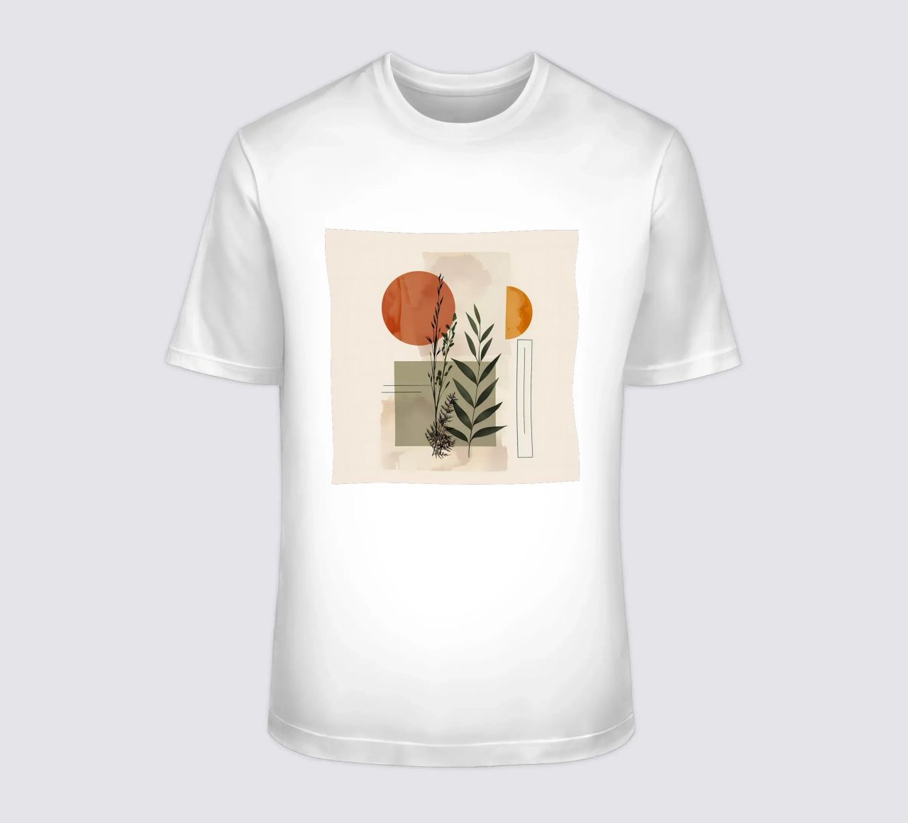 Geometrical elements with botanical composition t-shirt by LaylaOzHome