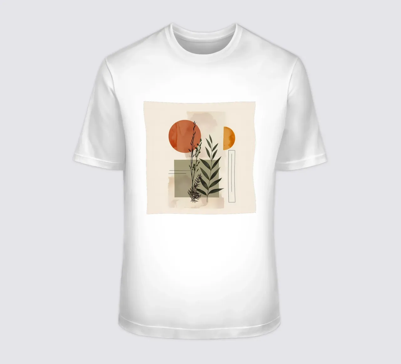 Geometrische Elemente mit botanischer Komposition T-Shirt von LaylaOzHome