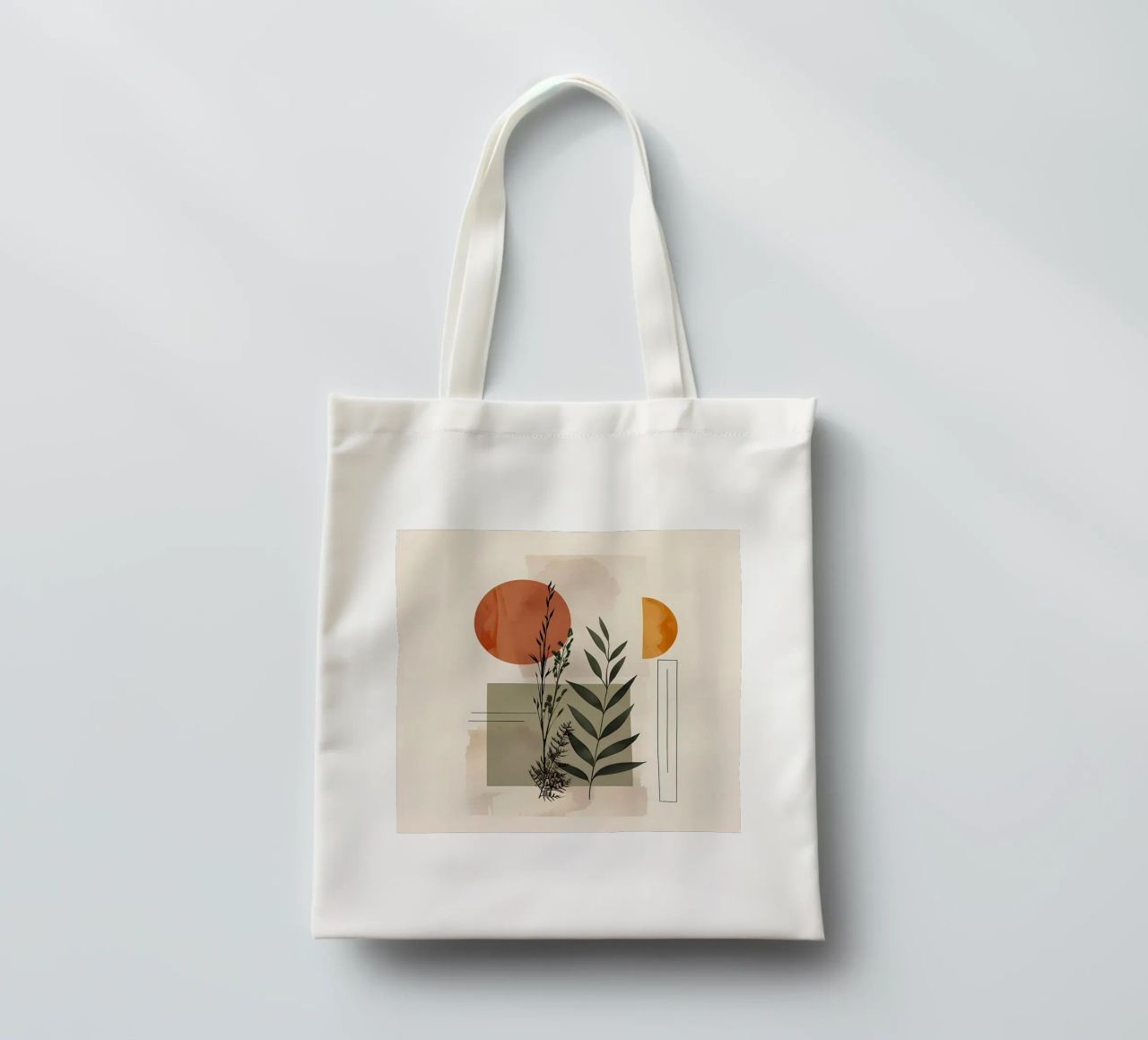 Geometrical elements with botanical composition tote bag by LaylaOzHome