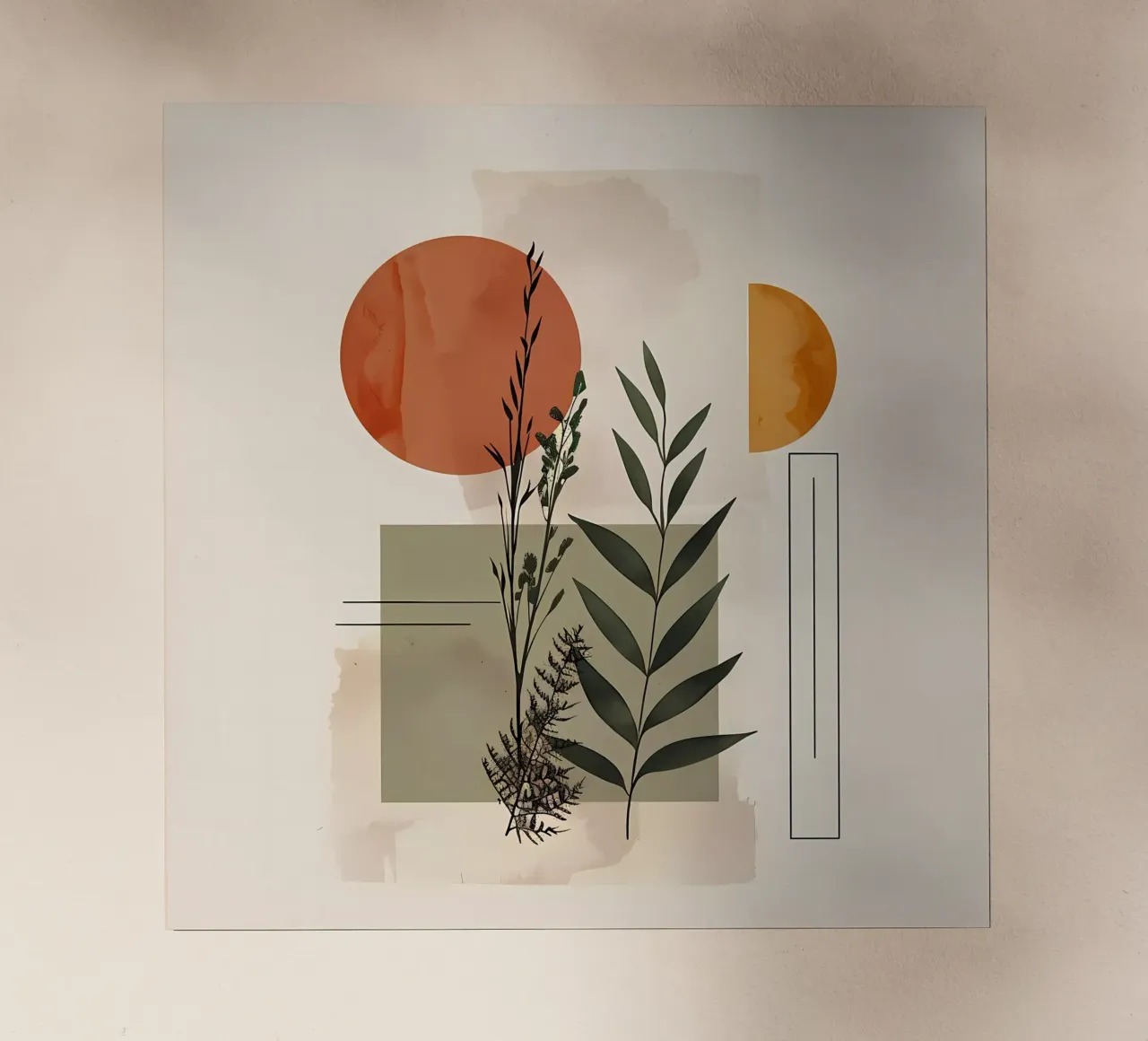 Elementi geometrici con composizione botanica pellicola backlit da LaylaOzHome