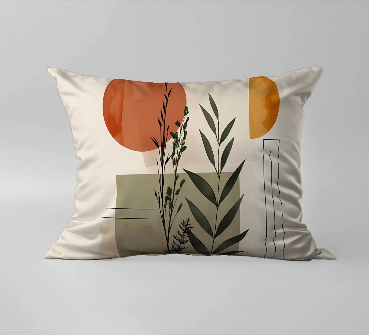 Geometrical elements with botanical composition decorative cushion by LaylaOzHome