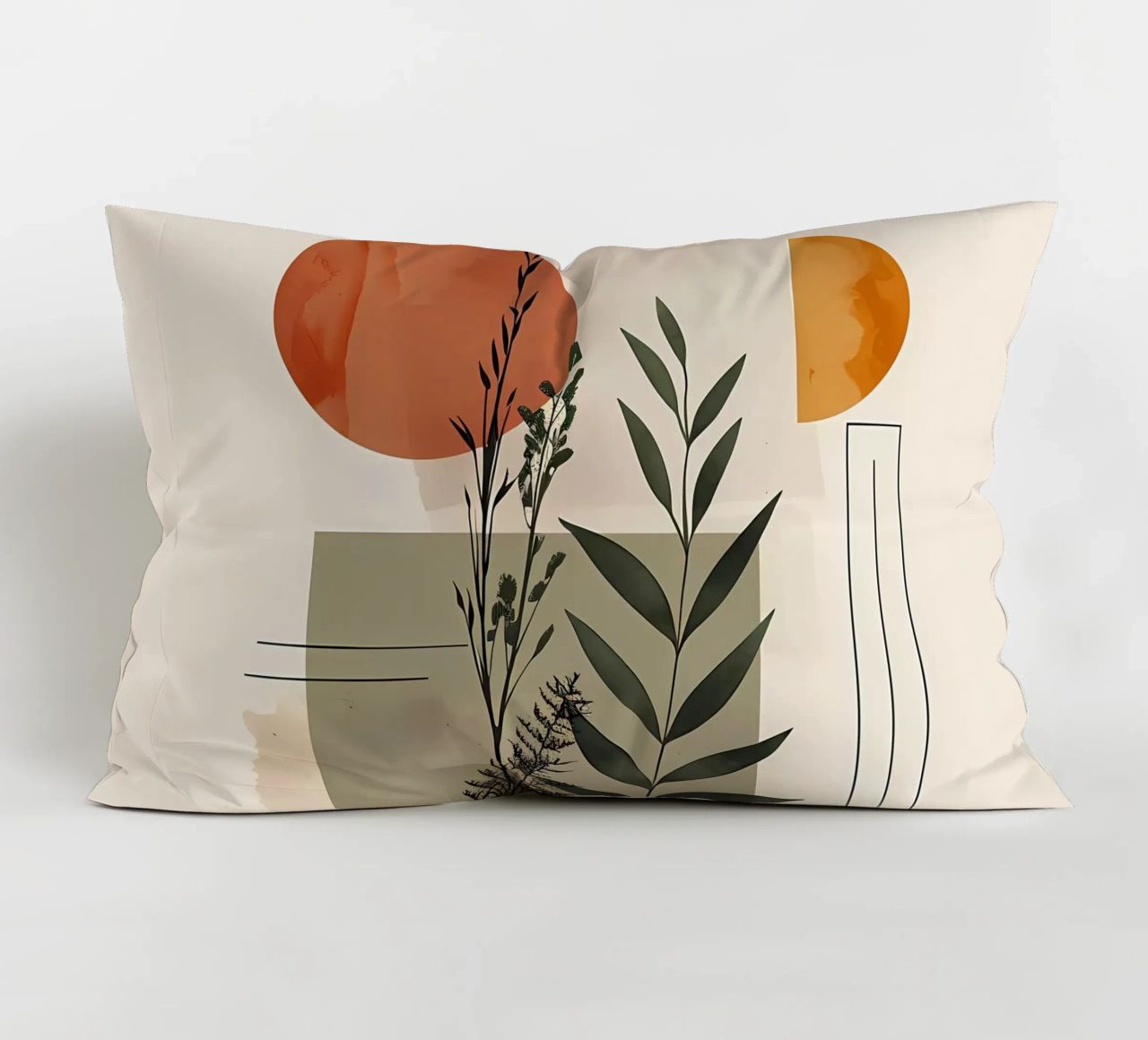 Geometrical elements with botanical composition decorative cushion by LaylaOzHome