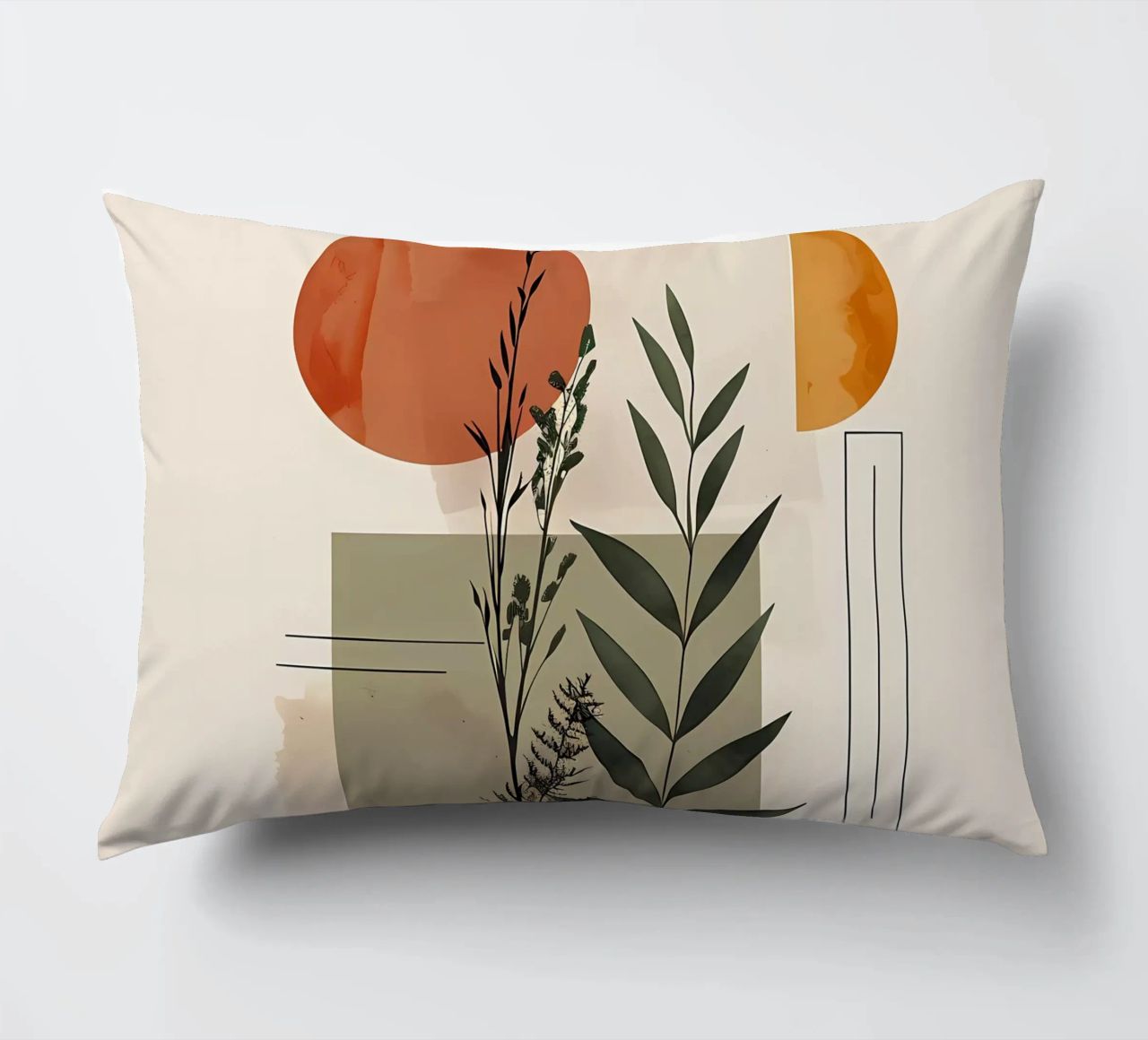 Geometrical elements with botanical composition decorative cushion by LaylaOzHome