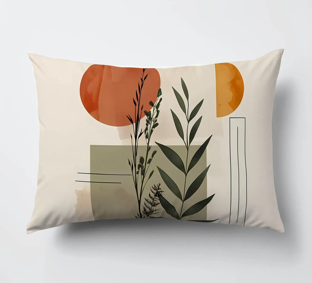 Elementi geometrici con composizione botanica cuscino da LaylaOzHome