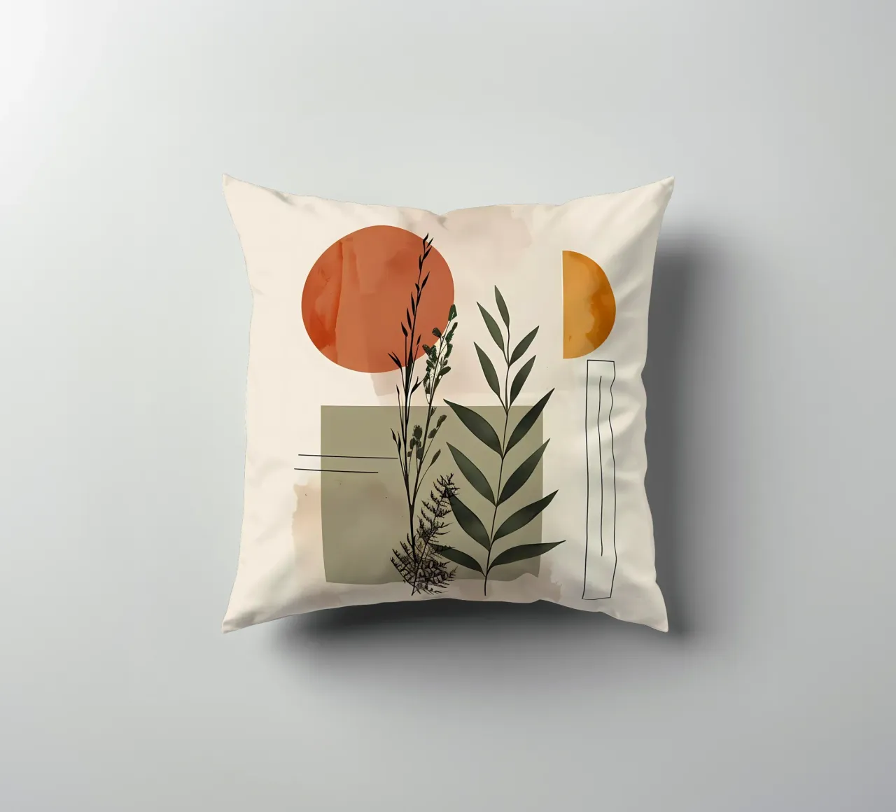 Elementi geometrici con composizione botanica cuscino da LaylaOzHome