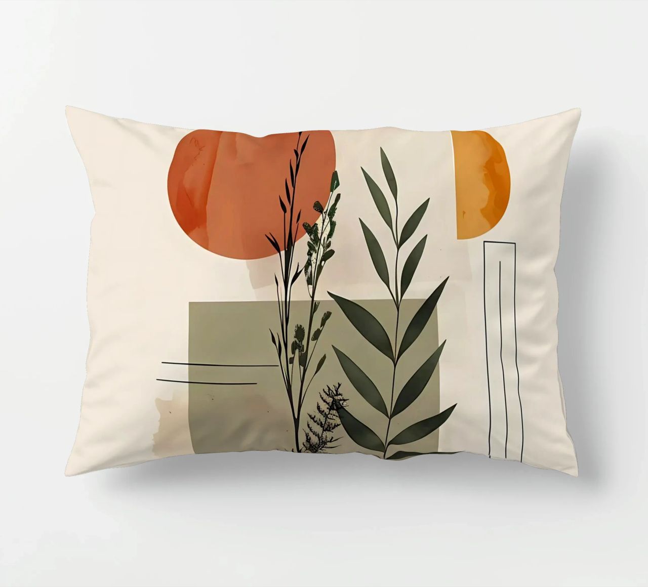 Geometrical elements with botanical composition decorative cushion by LaylaOzHome