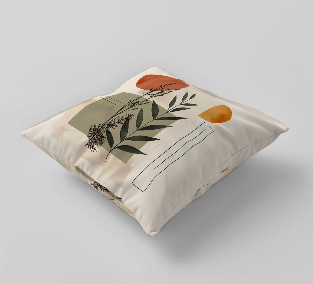 Geometrical elements with botanical composition decorative cushion by LaylaOzHome