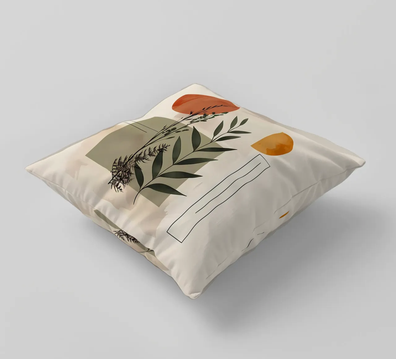 Elementi geometrici con composizione botanica cuscino da LaylaOzHome