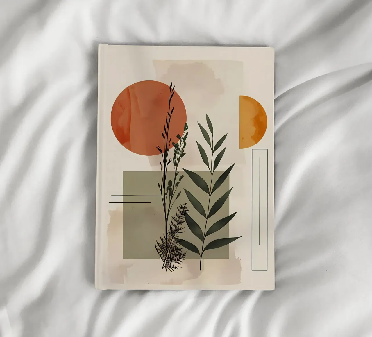 Geometrical elements with botanical composition notebook by LaylaOzHome