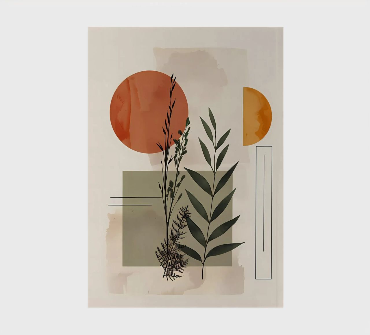 Geometrical elements with botanical composition notebook by LaylaOzHome