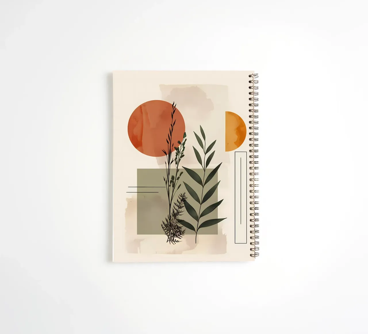 Elementos geométricos con composición botánica cuaderno de espiral de LaylaOzHome