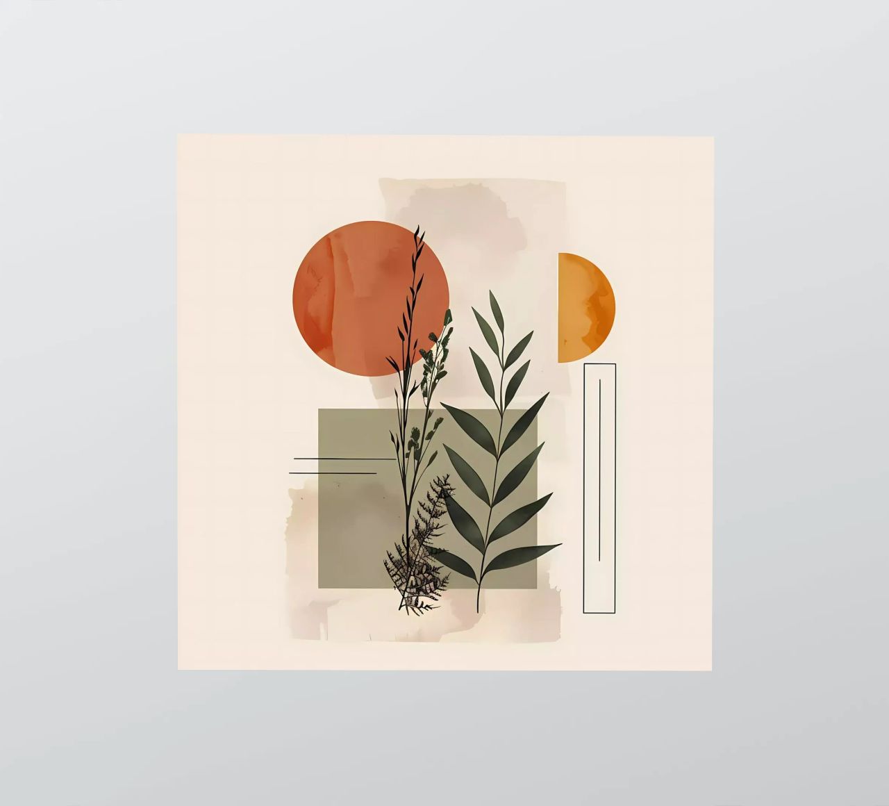 Geometrical elements with botanical composition sticker by LaylaOzHome