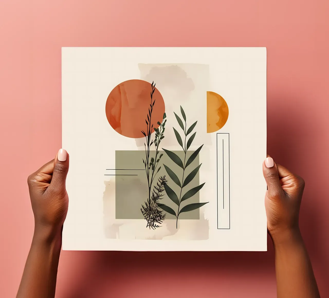 Elementi geometrici con composizione botanica foglio adesivo da LaylaOzHome