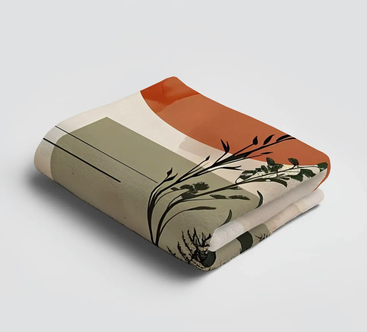 Geometrical elements with botanical composition towel by LaylaOzHome