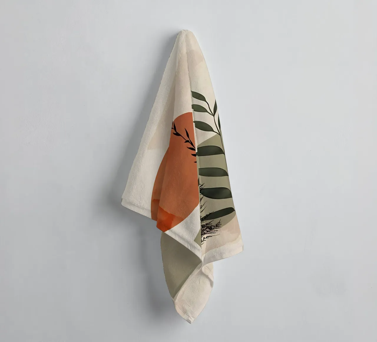 Geometrische Elemente mit botanischer Komposition Handtuch von LaylaOzHome
