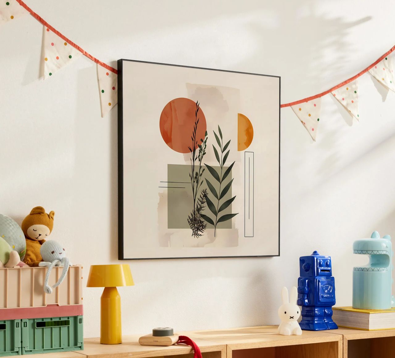 Geometrical elements with botanical composition alu-dibond by LaylaOzHome