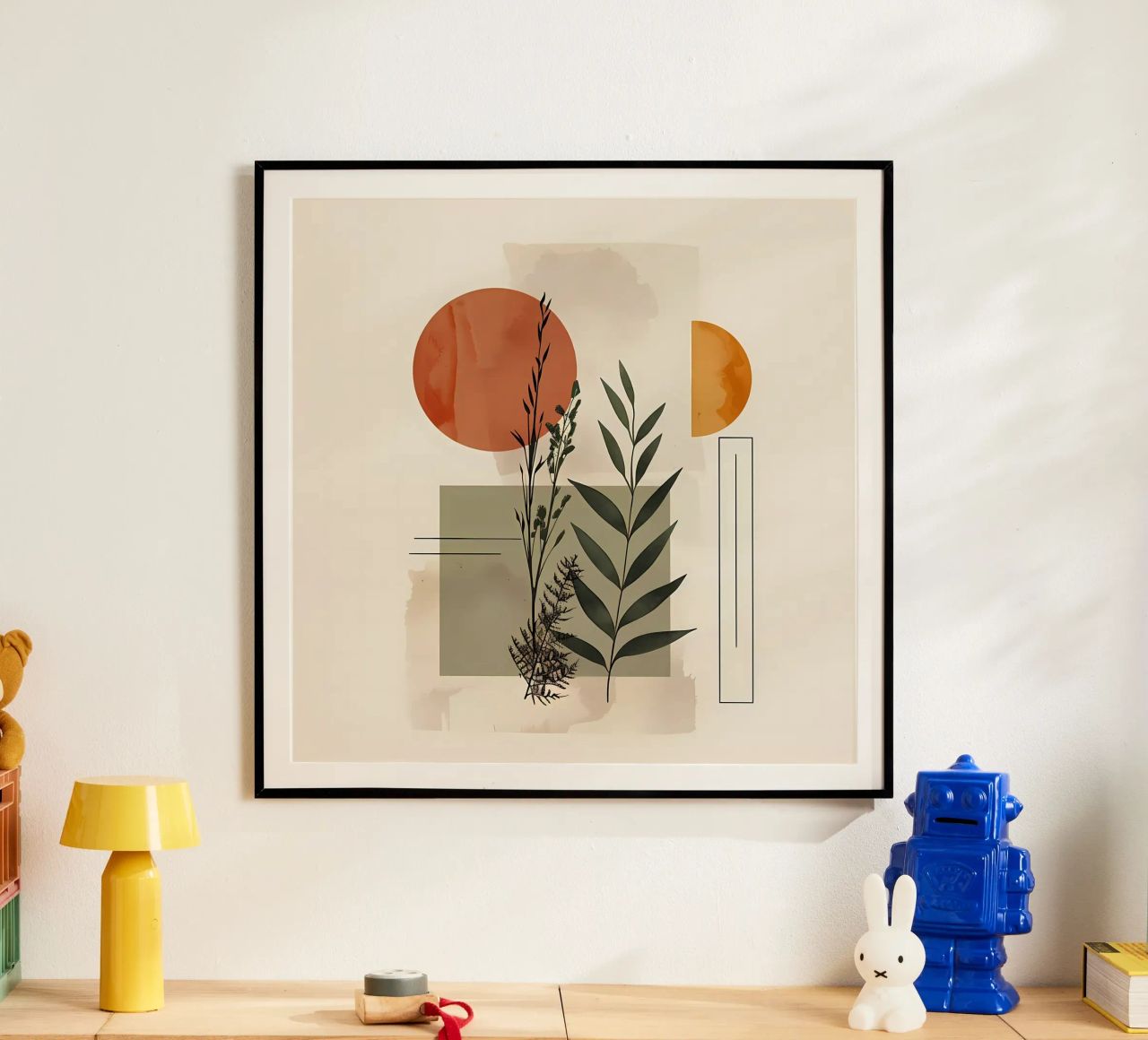 Geometrical elements with botanical composition poster by LaylaOzHome