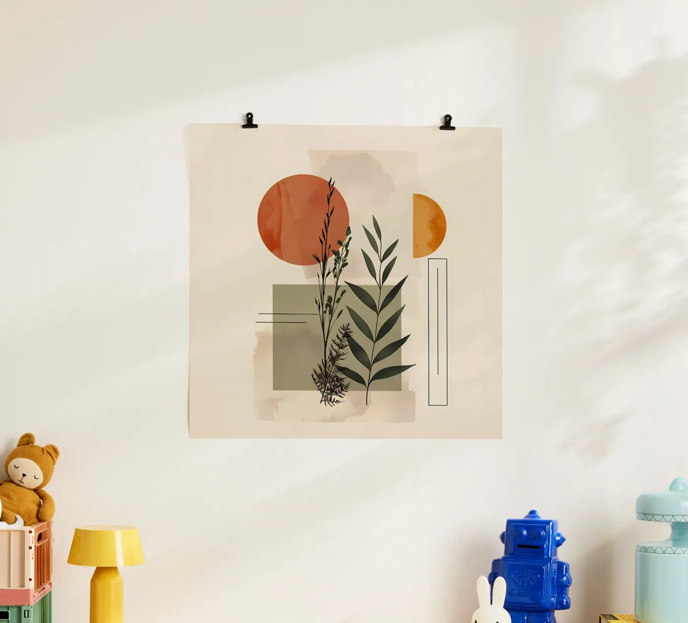 Geometrical elements with botanical composition poster by LaylaOzHome