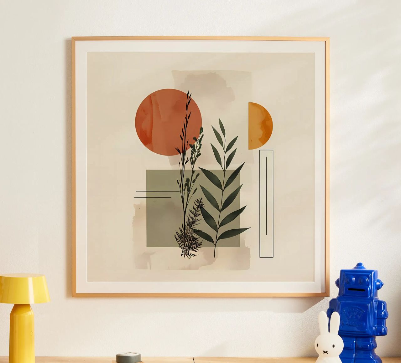 Geometrical elements with botanical composition poster by LaylaOzHome