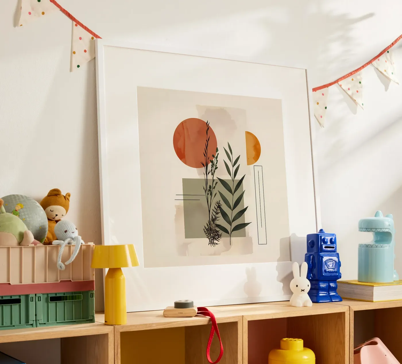 Geometrical elements with botanical composition poster by LaylaOzHome