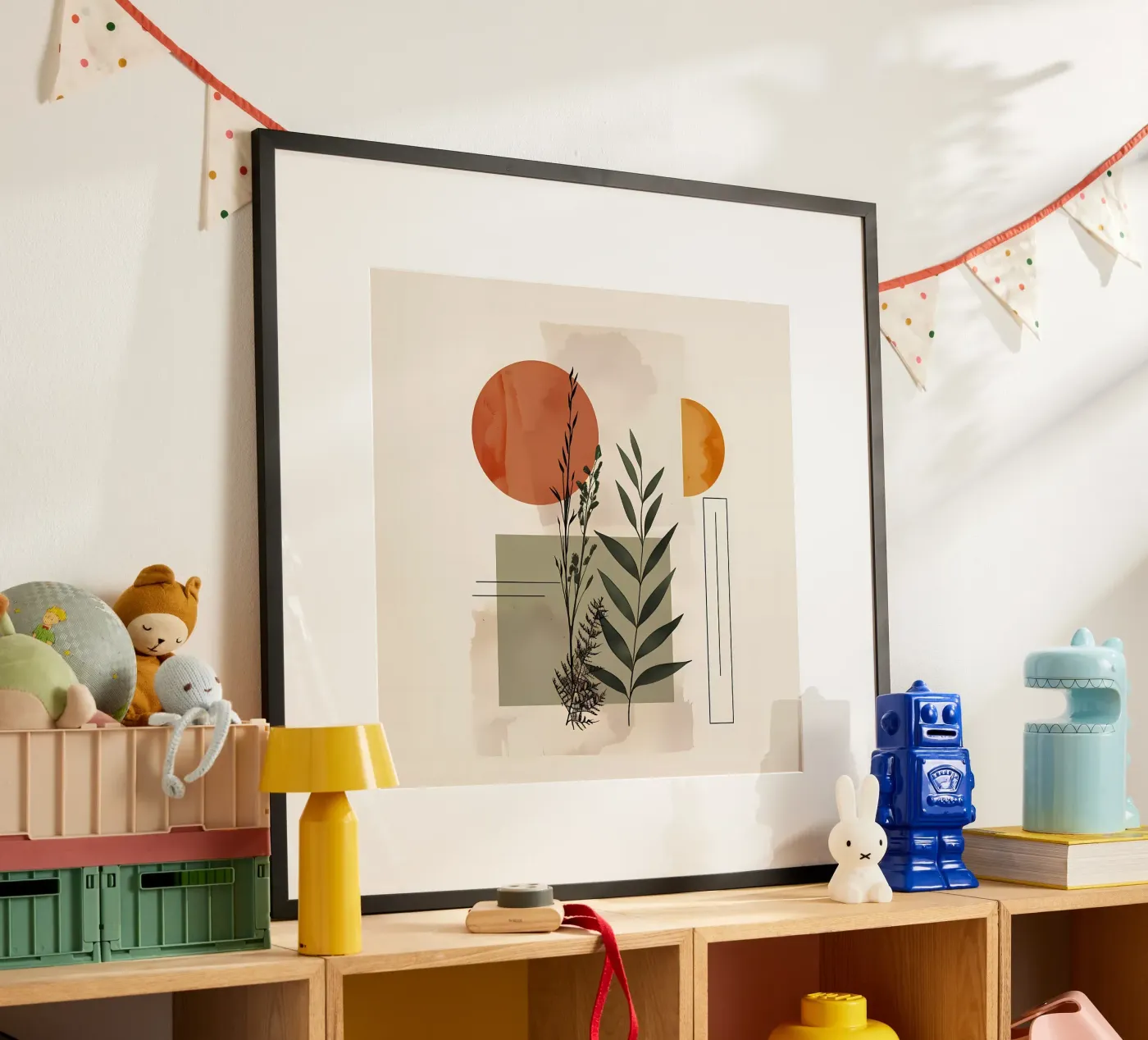 Geometrical elements with botanical composition poster by LaylaOzHome